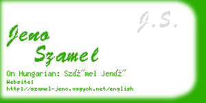 jeno szamel business card